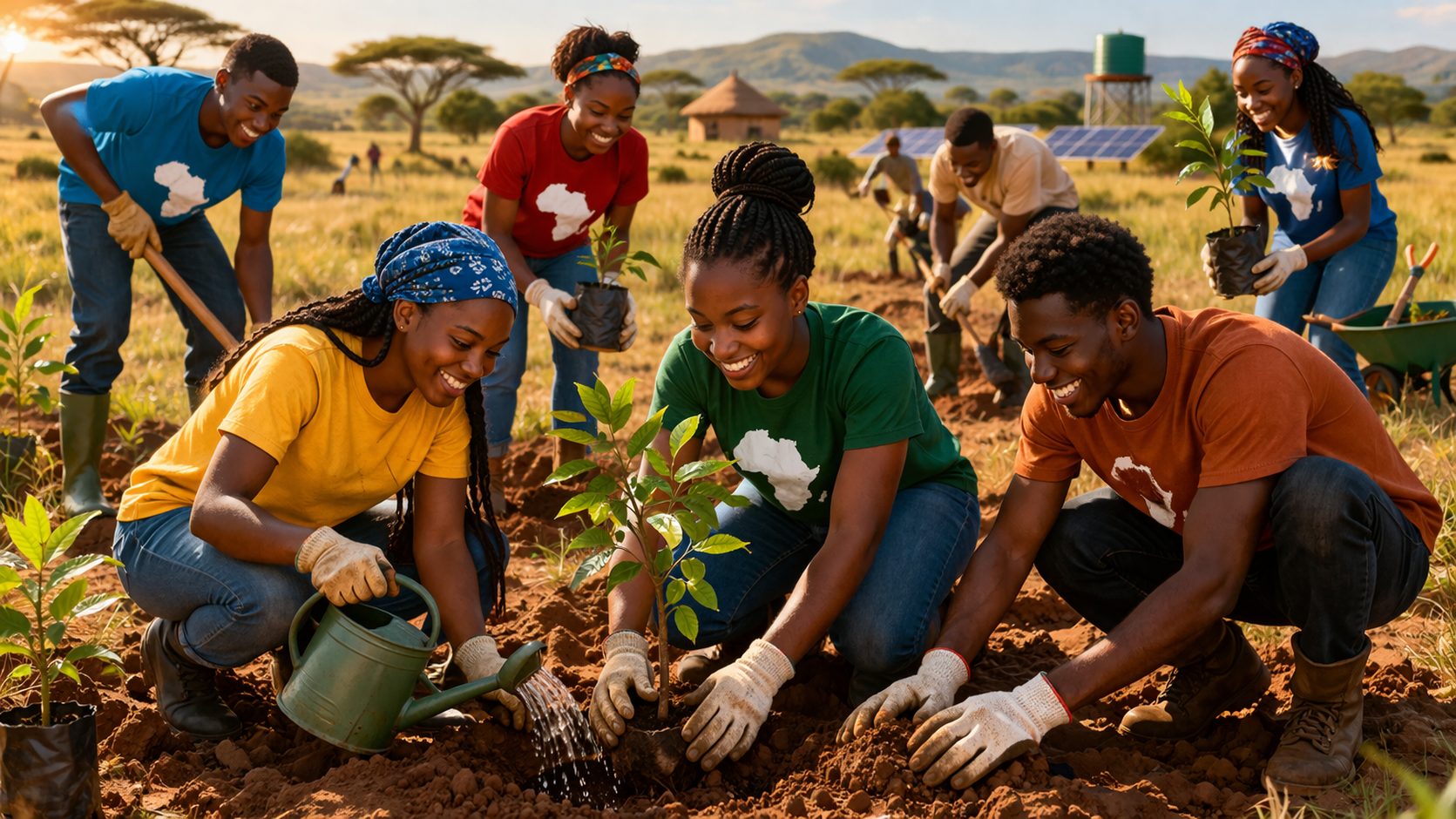 Planting trees at Arua Primary