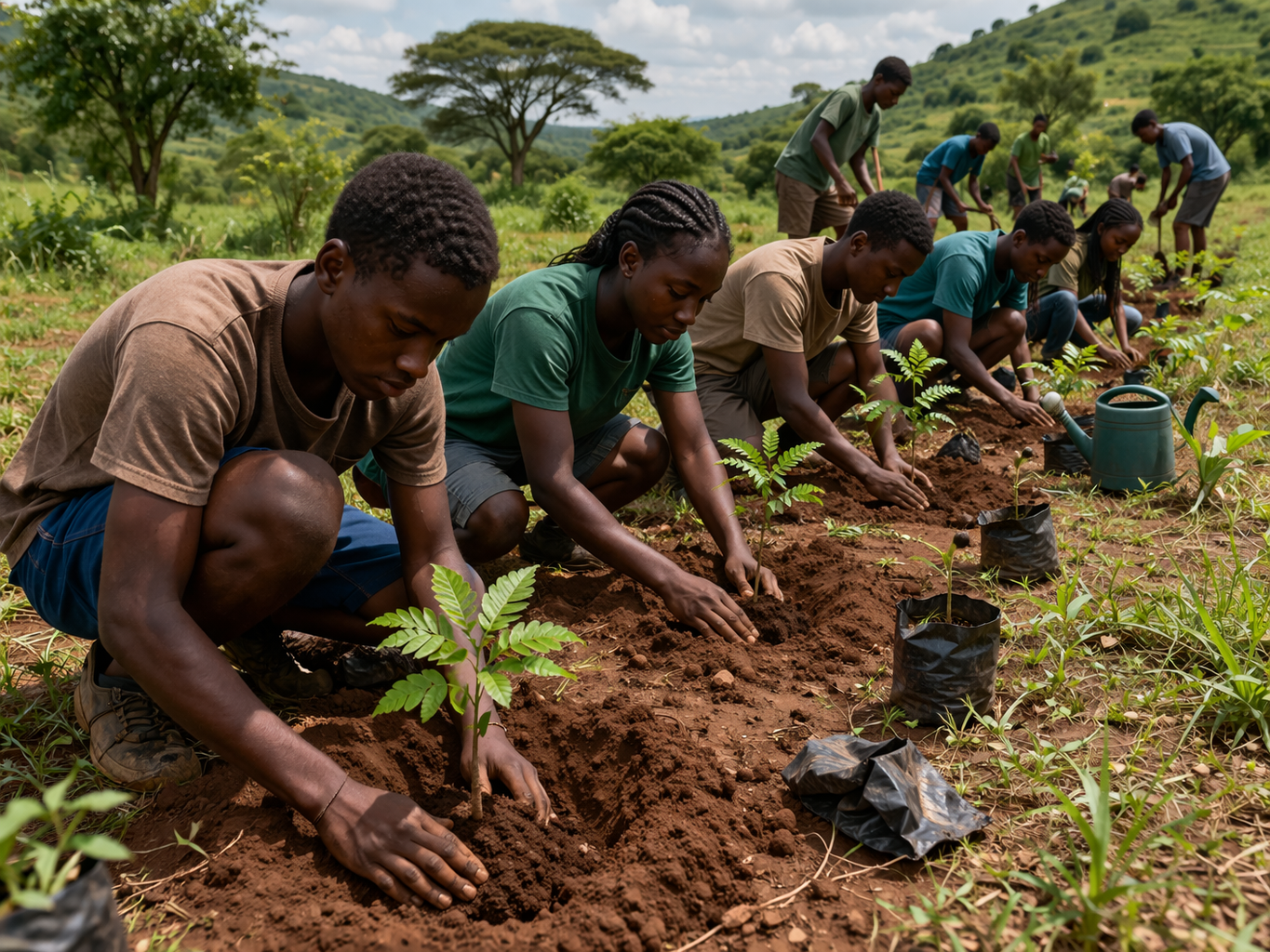 Tree planting at Yumbe Primary School